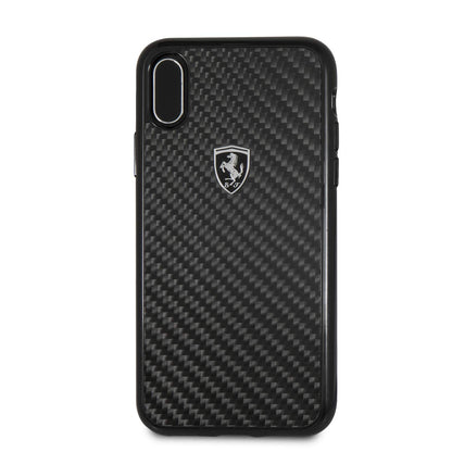 Ferrari iPhone X Hard Case - Heritage Real Carbon - Black