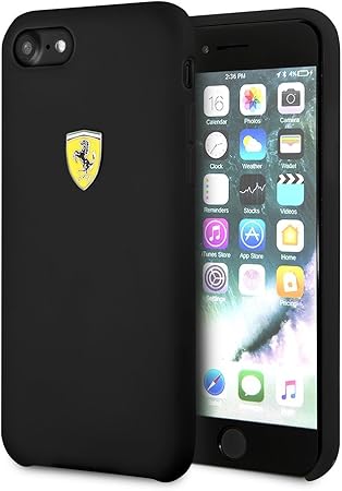 Ferrari iPhone 8 Silicone Case - SF Shield Logo - Black