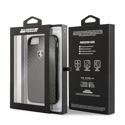 Ferrari iPhone 8 Hard Case - Genuine Carbon Fiber Heritage