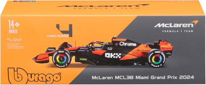 1:24 Scale Model | Mclaren Race Mcl38 Piastri With Helmet Car