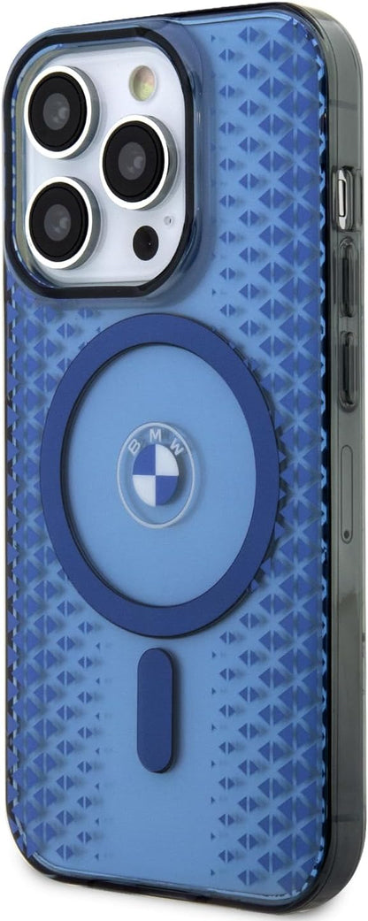 BMW iPhone 15 Pro MagSafe Hard Case - Signature IML Track - Blue