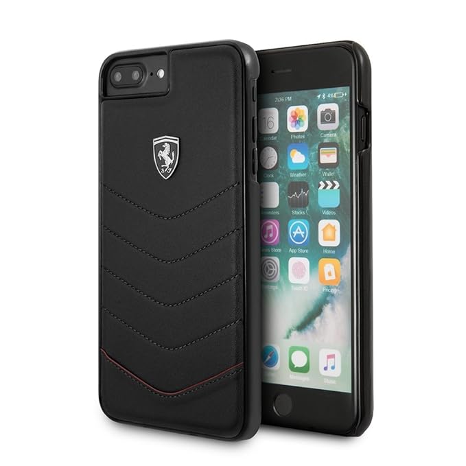 Ferrari iPhone 8 Hard Case - Heritage Quilted Leather - Black