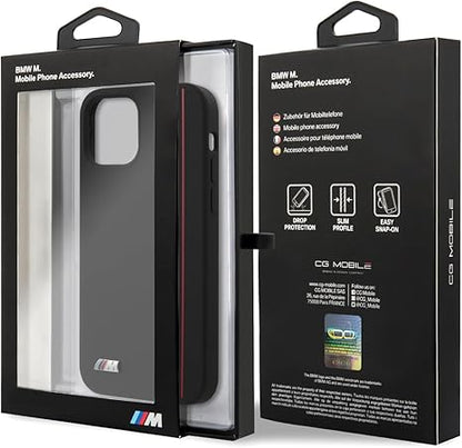 BMW iPhone 12 / 12 Pro Silicone Case - Tricolor Design - Black