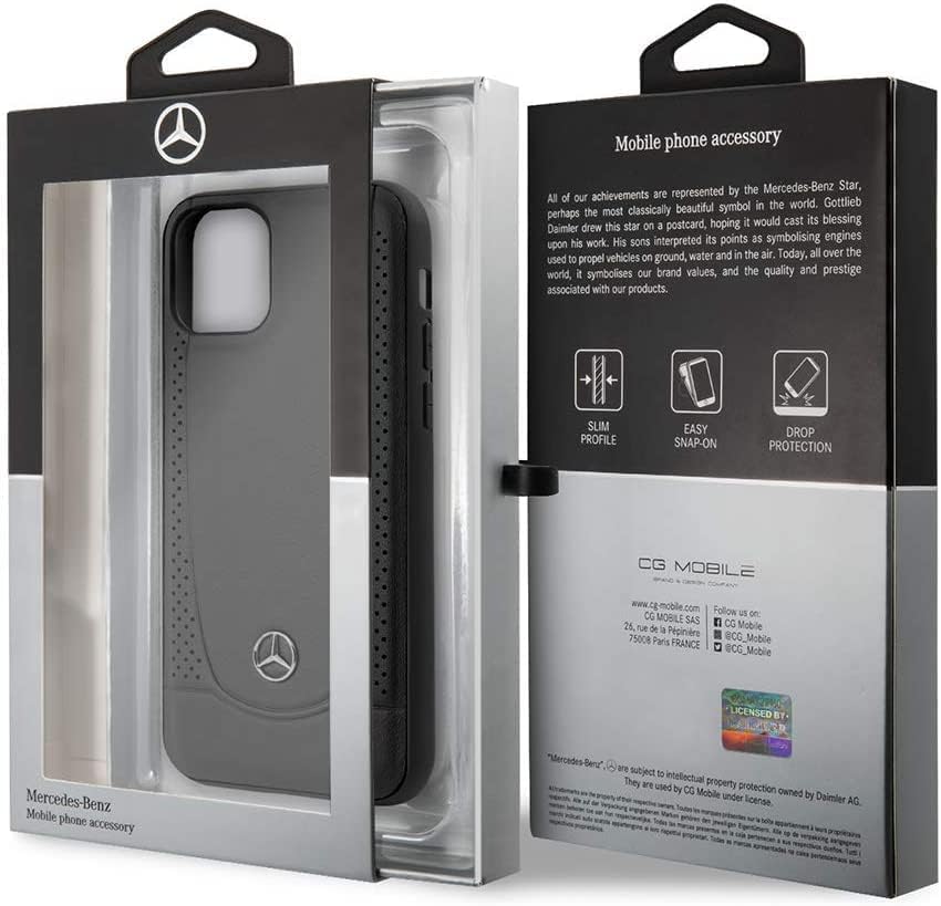 Mercedes iPhone 12 Pro Max Leather Case - Black
