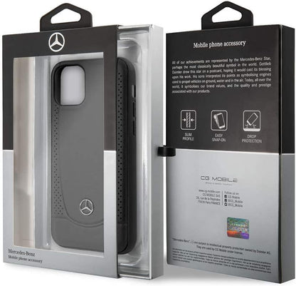 Mercedes iPhone 12 Pro Max Leather Case - Black