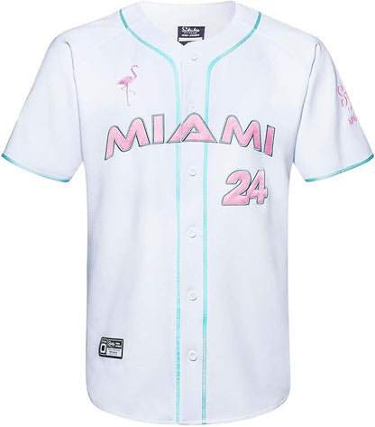 Stake Sauber Special Edition Flamingo Baseball Shirt Guanyu Zhou Miami White 2024-RP Teamwear