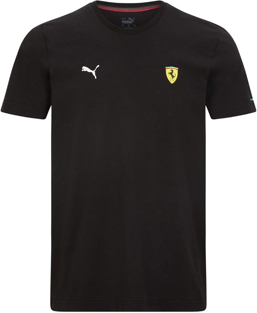 Scuderia Ferrari Puma Men's Small Shield T-Shirt Black 2021-Fanwear