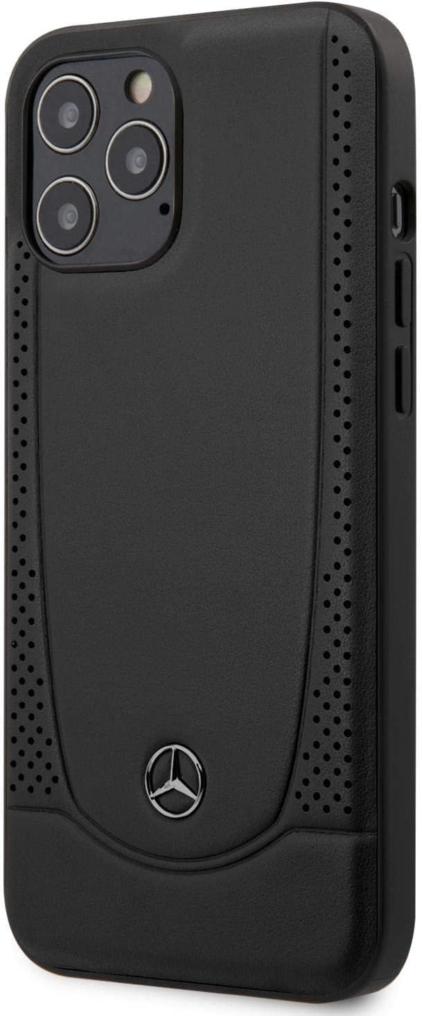Mercedes iPhone 12 Pro Max Leather Case - Black