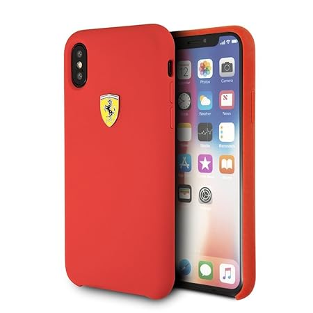 Ferrari iPhone X Silicone Case - SF Shield Logo - Red
