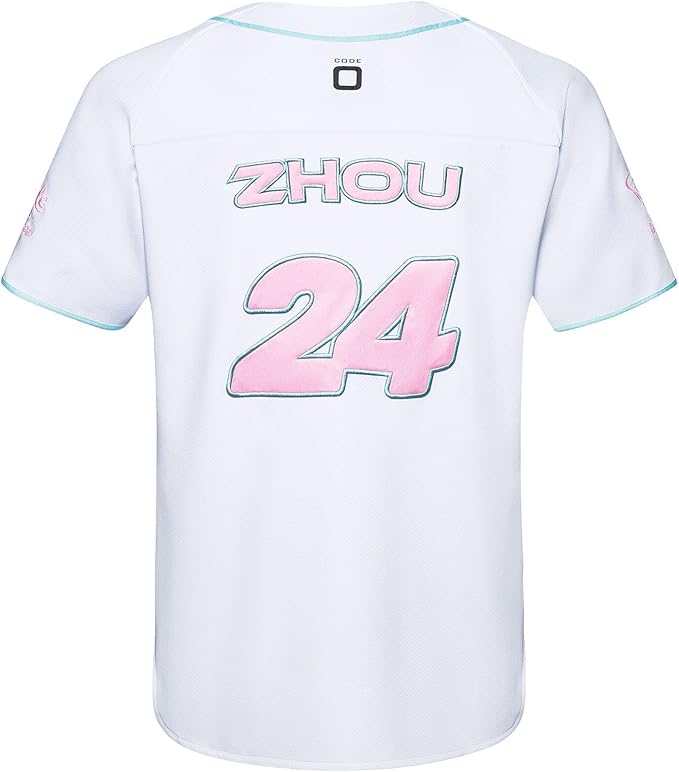Stake Sauber Special Edition Flamingo Baseball Shirt Guanyu Zhou Miami White 2024-RP Teamwear