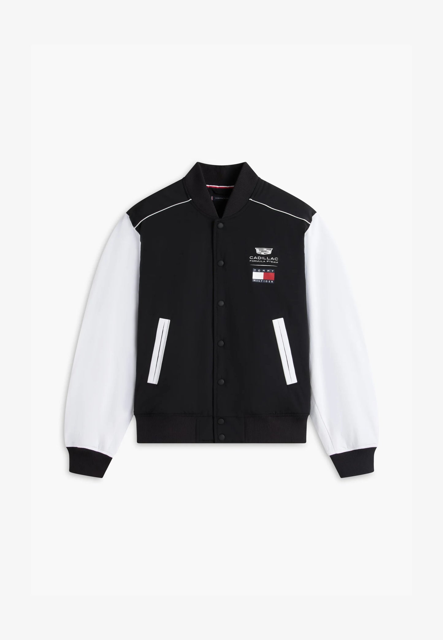 Cadillac F1 Team x Tommy Hilfiger Men's Scribd Varsity Jacket Black/White 2026 - Fanwear