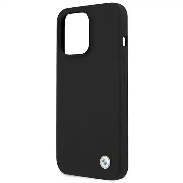 BMW iPhone 13 Pro Max Hard Case - Silicone with Metal Logo - Black