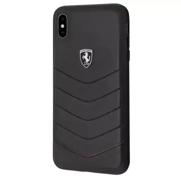 Ferrari iPhone XS Max Hard Case - Genuine Quilted Leather Heritage