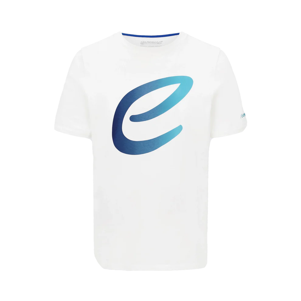 Formula E Men's Logo Blue Gardient T-shirt White 2025- Fanwear