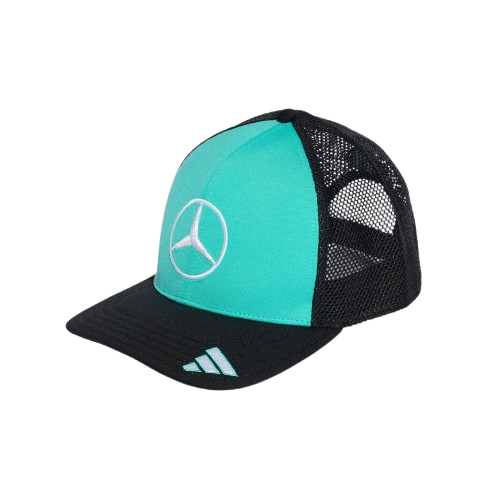 Mercedes Men's Special Edition Vegas Trucker Cap Teal Black 2025 OSFM-RP Teamwear