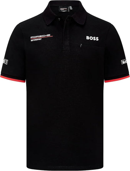 Porsche Men's Team Polo Black 2024-RP Teamwear