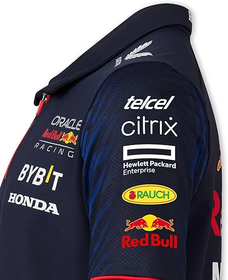 Red Bull Racing Men's Stretch Snap Polo Shirt Night Sky 2023-RP Teamwear