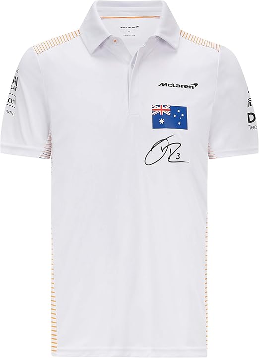 Mclaren Men's Daniel Ricciardo Polo White-RP Teamwear