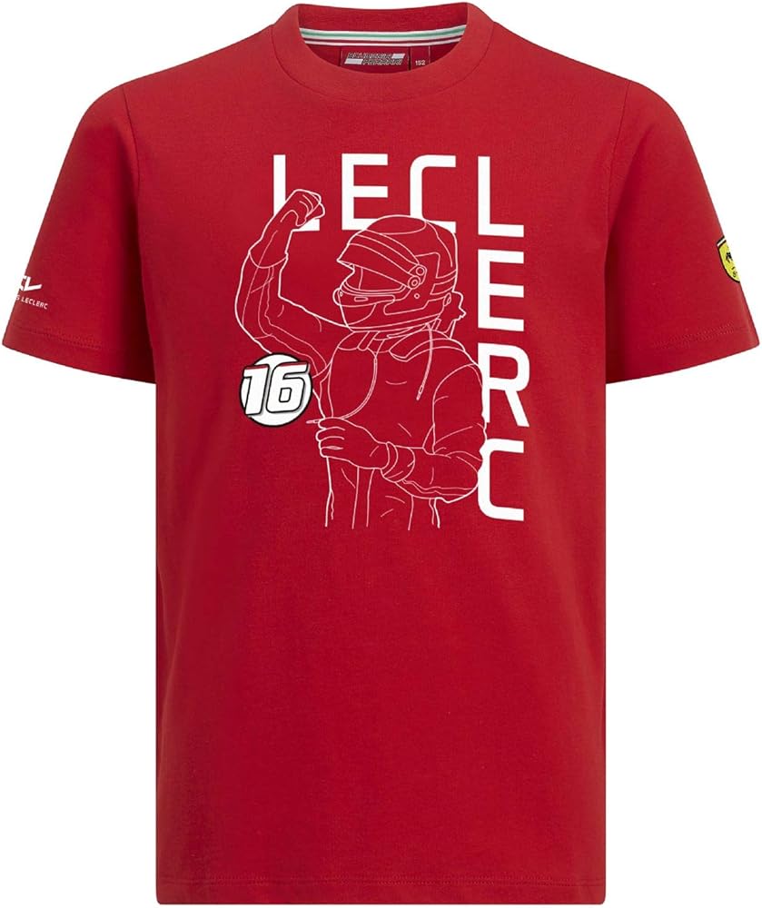 Scuderia Ferrari Kids Charles Leclerc Driver T-Shirt Red 2019-Fanwear