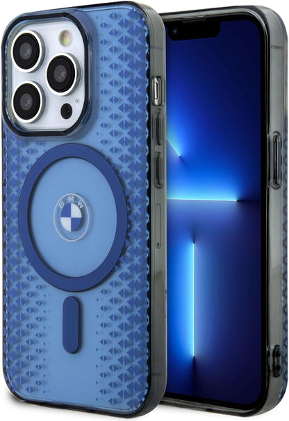 BMW iPhone 15 Pro MagSafe Hard Case - Signature IML Track - Blue