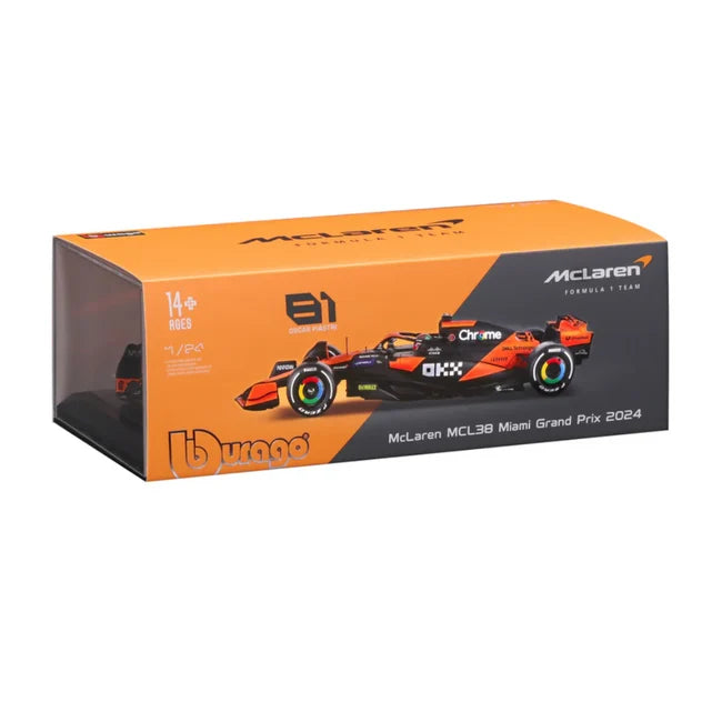 1:24 Scale Model | Mclaren Race Mcl38 Piastri With Helmet Car