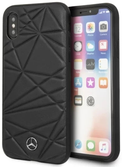 Mercedes iPhone X / XS Hard Case - Twister Genuine Leather - Black