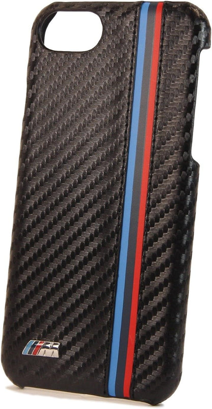 BMW iPhone 8 Hard Case - Navy Stripe PU Carbon Fiber