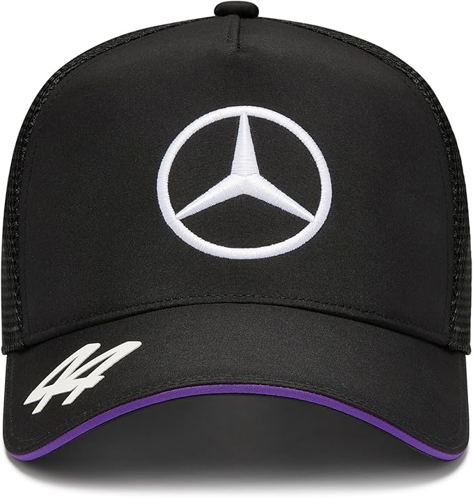 Mercedes-AMG Petronas Formula 1 Team Kids Lewis Hamilton Driver Baseball Cap Black 2024-RP Teamwear