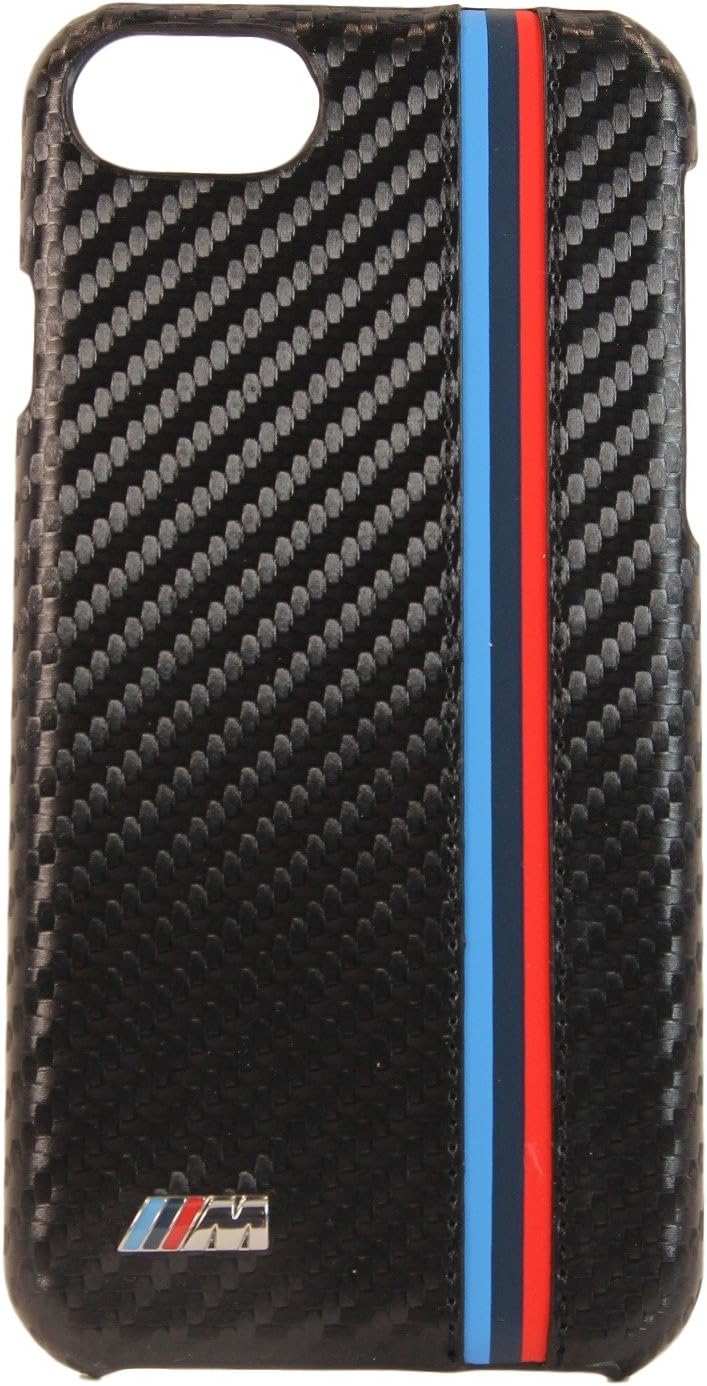 BMW iPhone 8 Hard Case - Navy Stripe PU Carbon Fiber