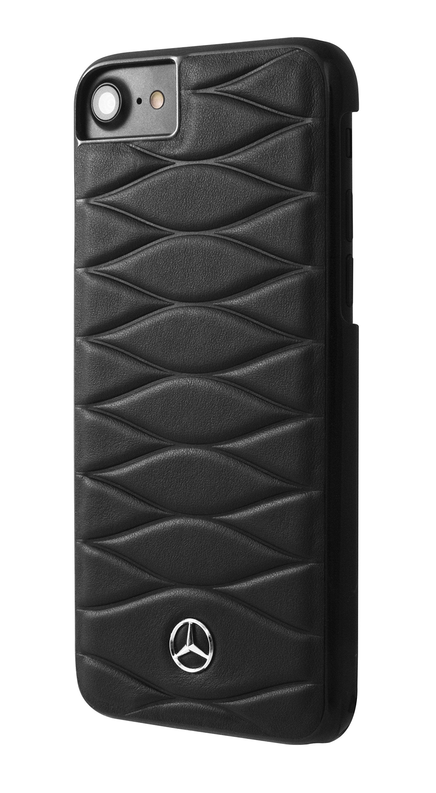 Mercedes iPhone 8 Hard Case - Pattern Genuine Leather - Black