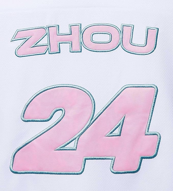 Stake Sauber Special Edition Flamingo Baseball Shirt Guanyu Zhou Miami White 2024-RP Teamwear