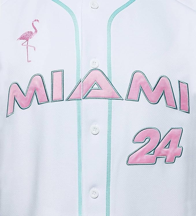 Stake Sauber Special Edition Flamingo Baseball Shirt Guanyu Zhou Miami White 2024-RP Teamwear