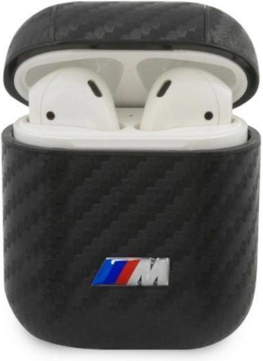 BMW M AirPods 1/2 Case - PU Carbon with Metal Logo - Black
