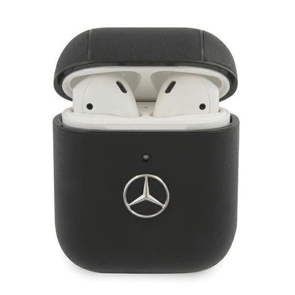 Mercedes AirPods 1/2 Leather Case - Black