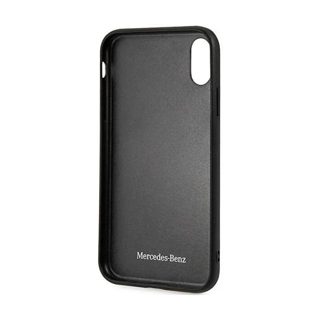 Mercedes iPhone X / XS Hard Case - Genuine Leather - Black