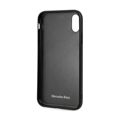 Mercedes iPhone X / XS Hard Case - Genuine Leather - Black