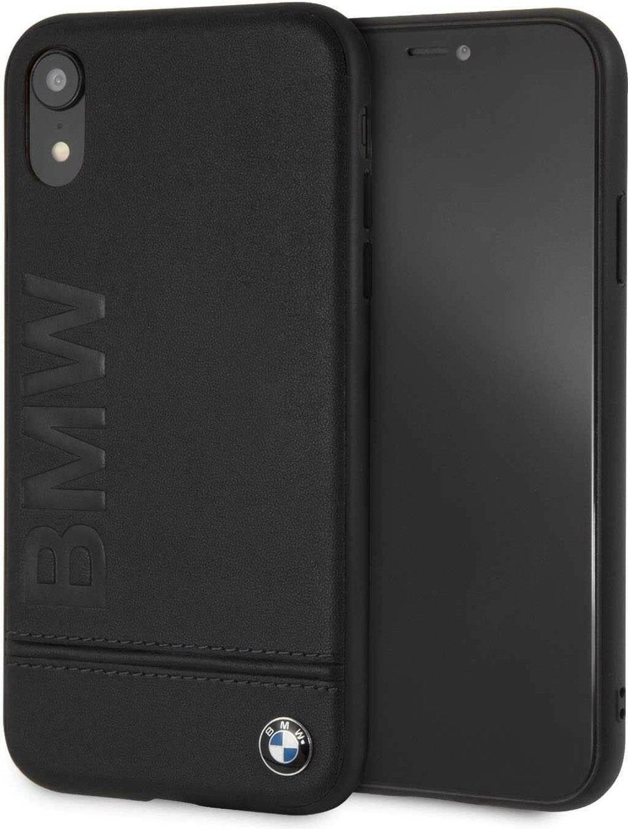 BMW iPhone XS Max Hard Case - Leather - Black