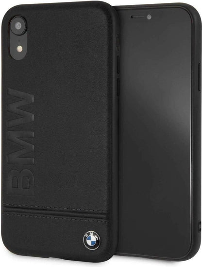BMW iPhone XS Max Hard Case - Leather - Black