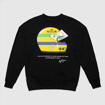 Ayrton Senna Tag Heuer Oversized Helmet Crewneck Sweat Black 2025-Fanwear