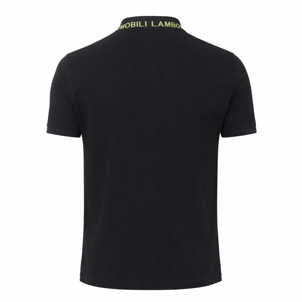 Lamborghini Men's Green Shield Polo Black-Fanwear