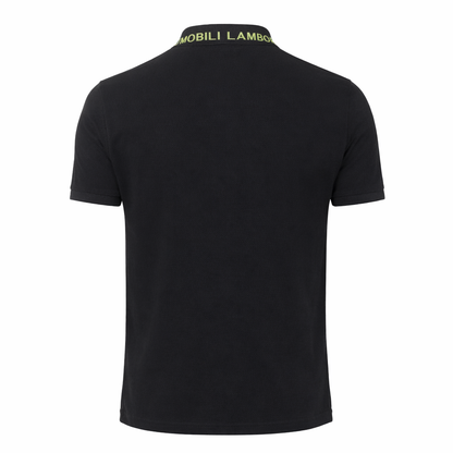 Lamborghini Men's Green Shield Polo Black-Fanwear