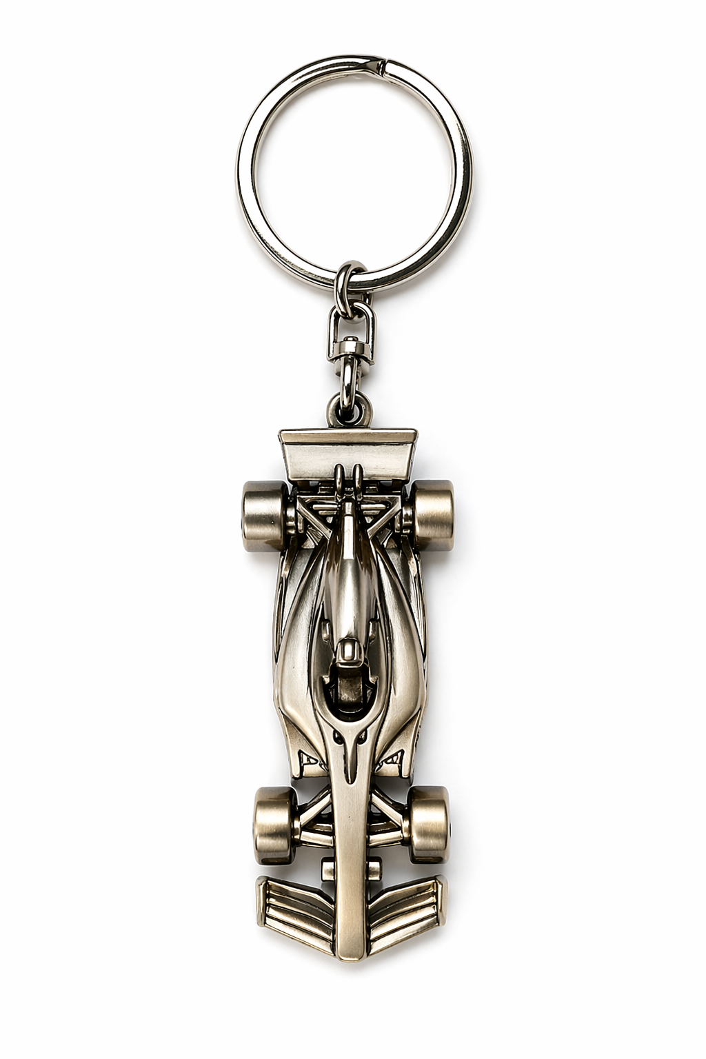 World Car Silver Keyring