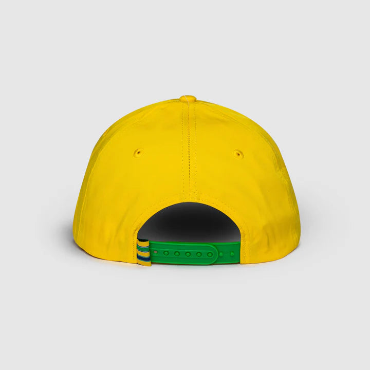 Ayrton Senna Debossed Curved Peak Cap Yellow - Fanwear