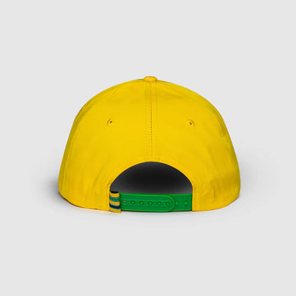 Ayrton Senna Debossed Curved Peak Cap Yellow - Fanwear