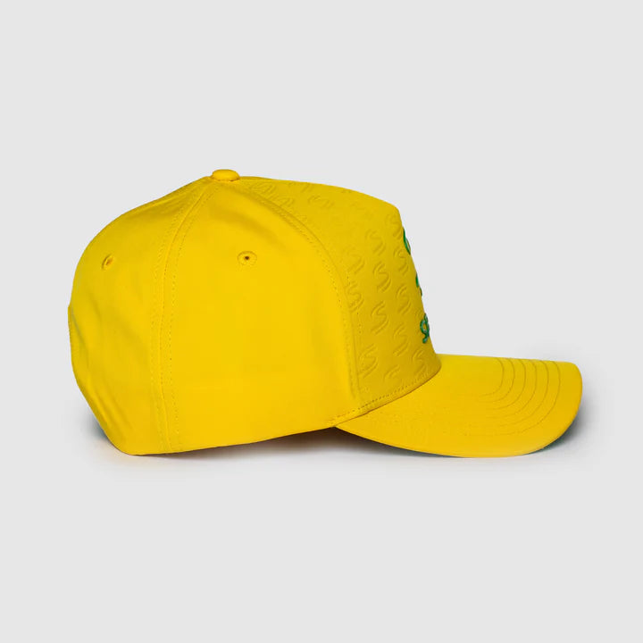Ayrton Senna Debossed Curved Peak Cap Yellow - Fanwear