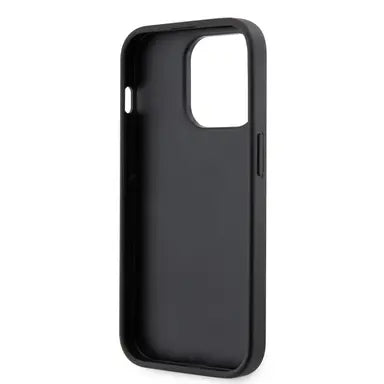 Ferrari iPhone 15 Pro Hard Case - Perforated with Grip Stand - Black