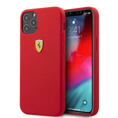 Ferrari iPhone 12 Pro Max Silicone Case - Red