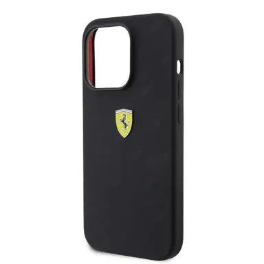 Ferrari iPhone 15 Pro Hard Case - Silicone All Over SF Design - Black