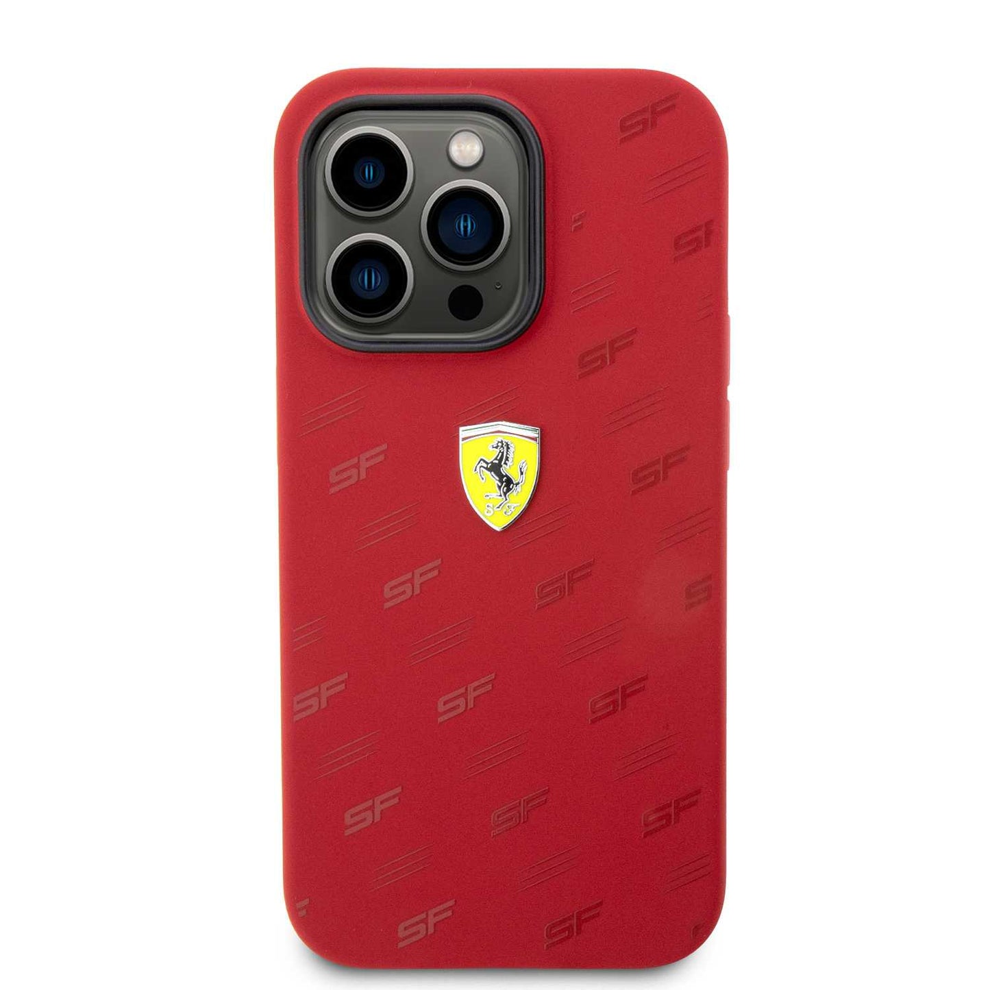Ferrari iPhone 15 Pro Max Hard Case - Silicone All Over SF Design - Red