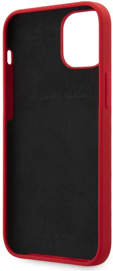 Ferrari iPhone 12 Pro Max Hard Case - On Track TPU Silicone with Metal Logo - Red